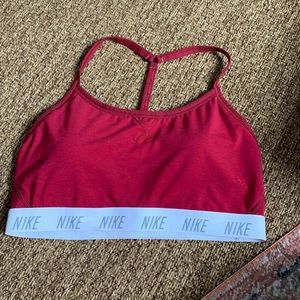 Nike RETAIL $48 Light-Support Padded Sports Bra Dark Beetroot/Cardinal Red
